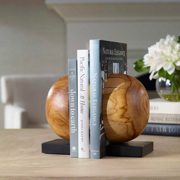 The Gaspard Bookends styled in a refined contemporary interior, showing its realistic scale and material character in room context.