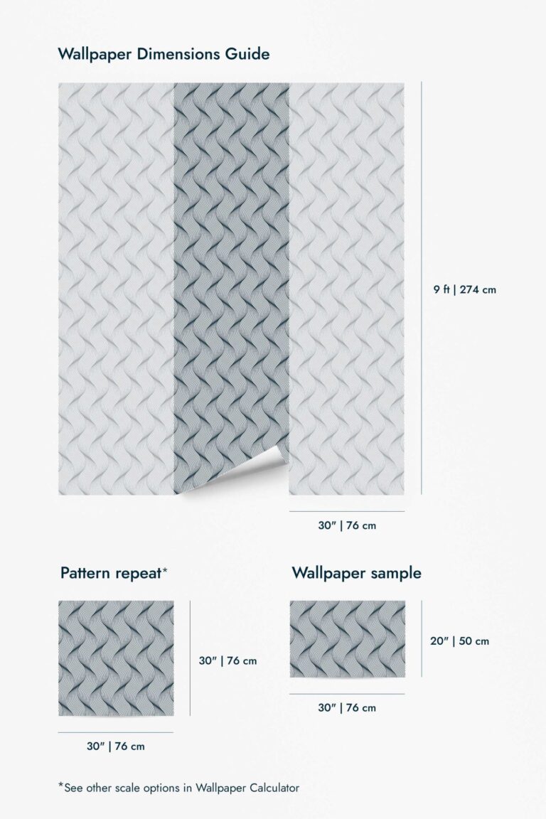 The Lucienne Wallpaper — Woven Wave — wavy pattern scale jpg