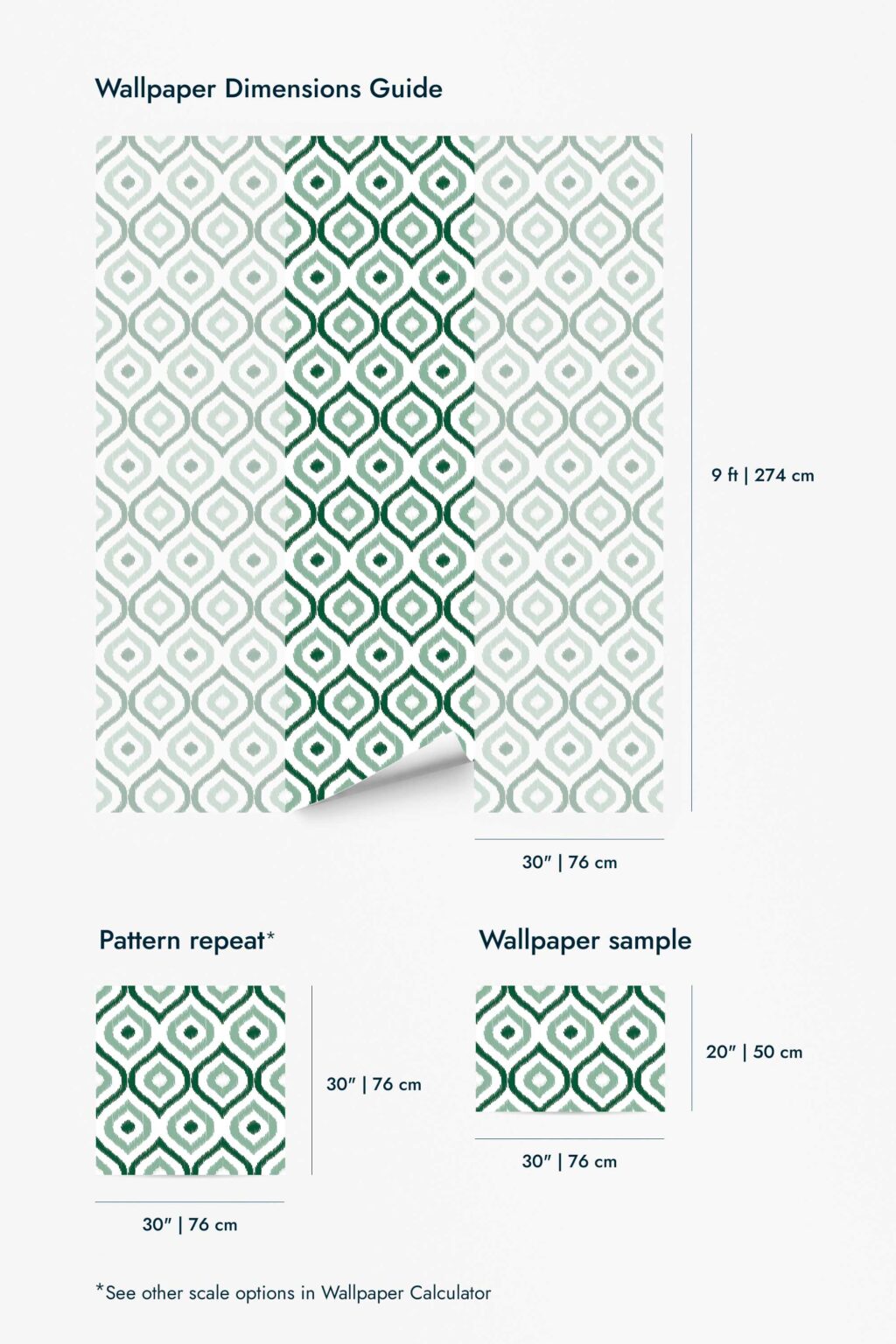 The Ondine Wallpaper — Sage Ikat — green ikat scale jpg