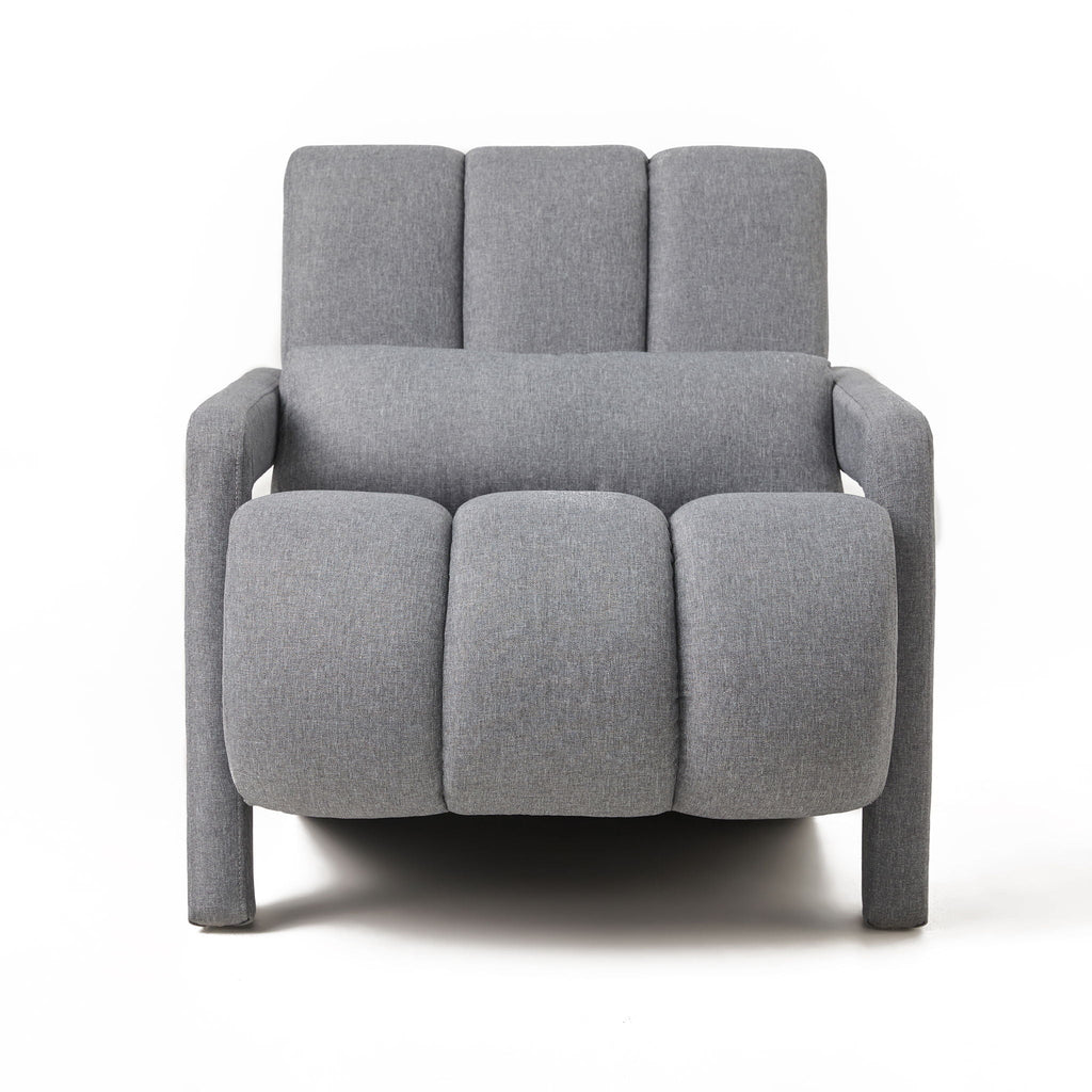 The Cosette Accent Chair | Dark Gray Linen with Vertical Tufting