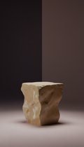Champagne Stone sculpted side table