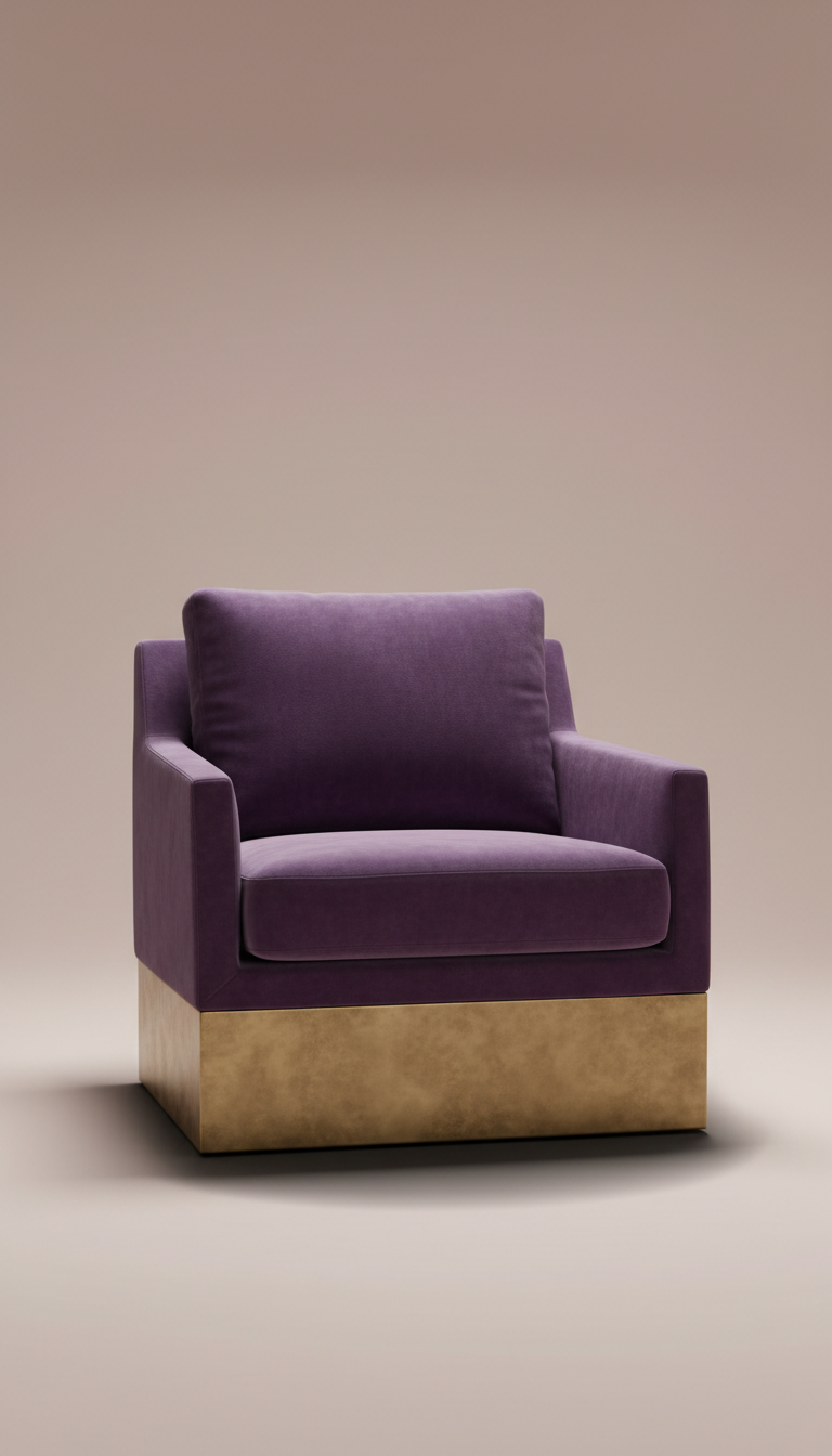 Amethyst Velvet architectural lounge chair