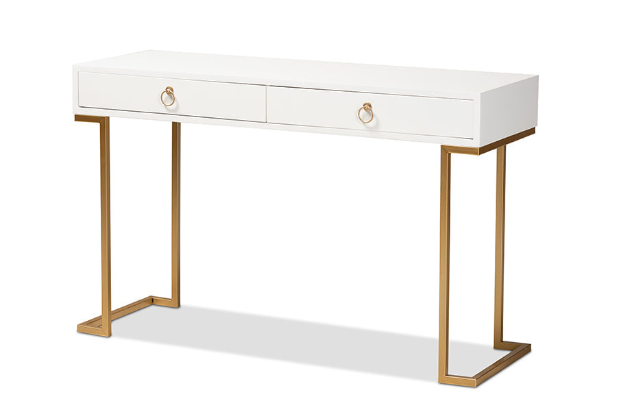 The Odalys Console | White Lacquer, Gold Frame