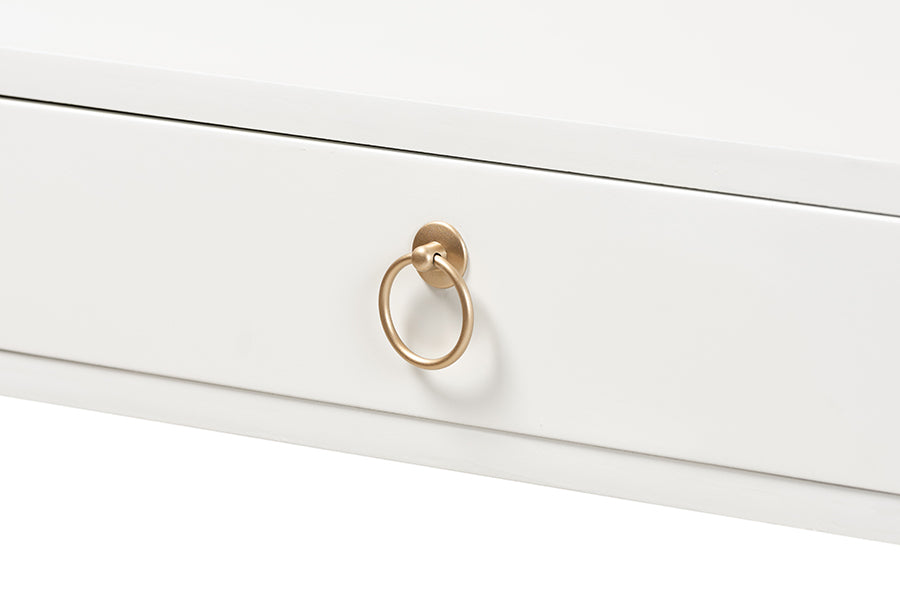 The Odalys Console | White Lacquer, Gold Frame