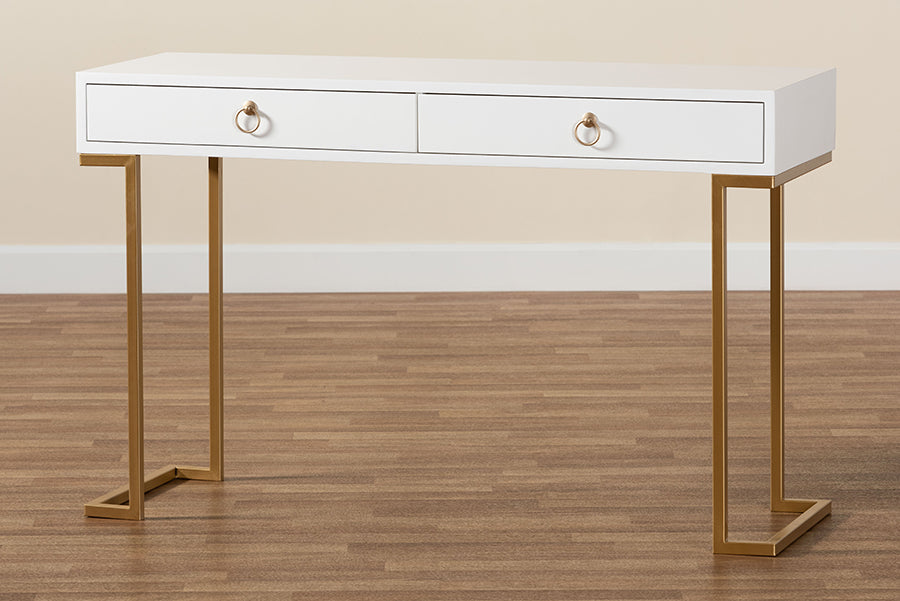 The Odalys Console | White Lacquer, Gold Frame