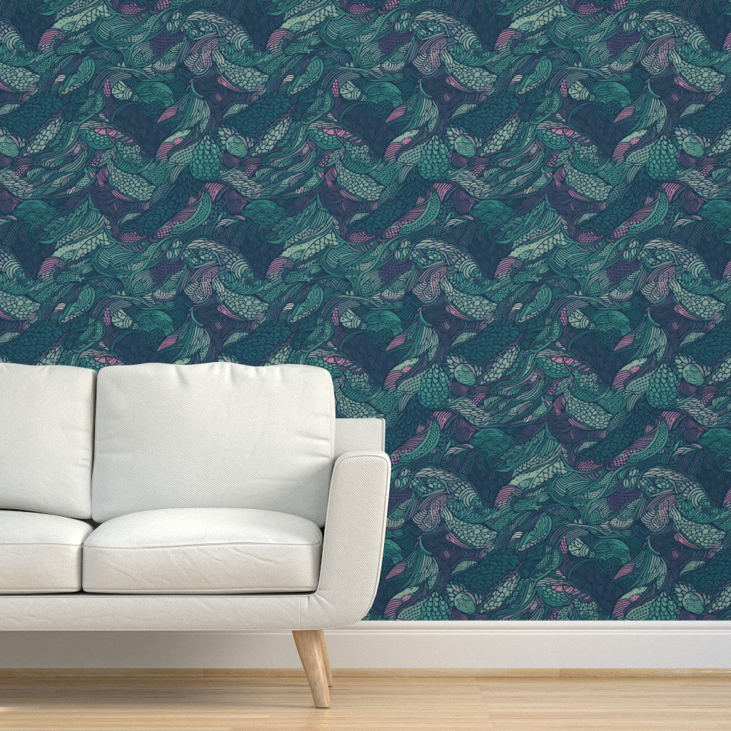 The Célestine Wallpaper — Deep Current — product view