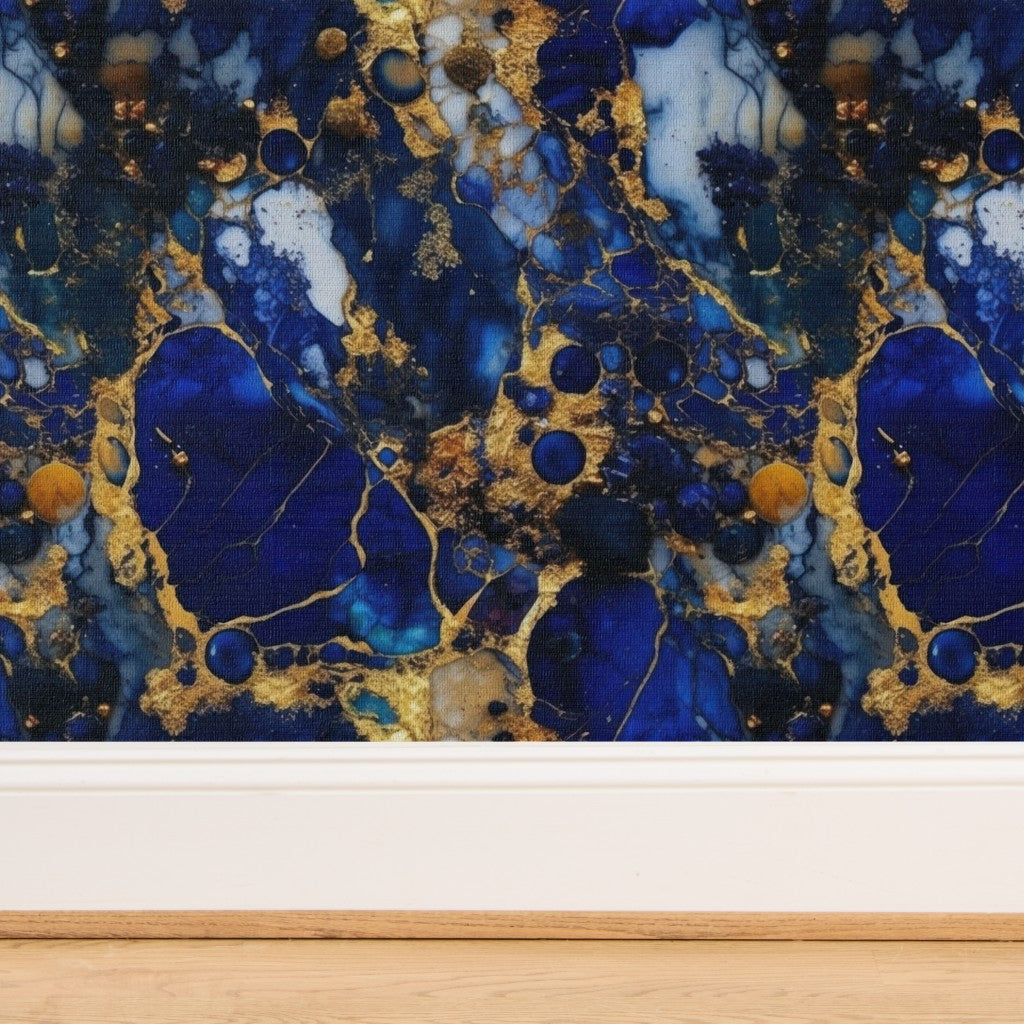 The Astrée Wallpaper — Lapis & Gold Vein — jpg