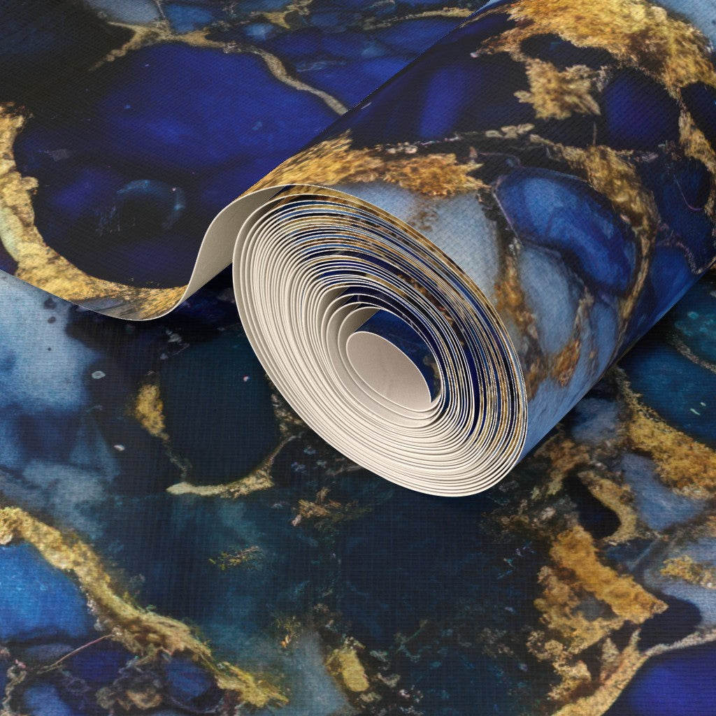 The Astrée Wallpaper — Lapis & Gold Vein — jpg