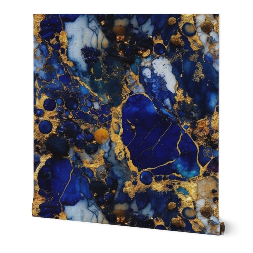 The Astrée Wallpaper — Lapis & Gold Vein — jpg