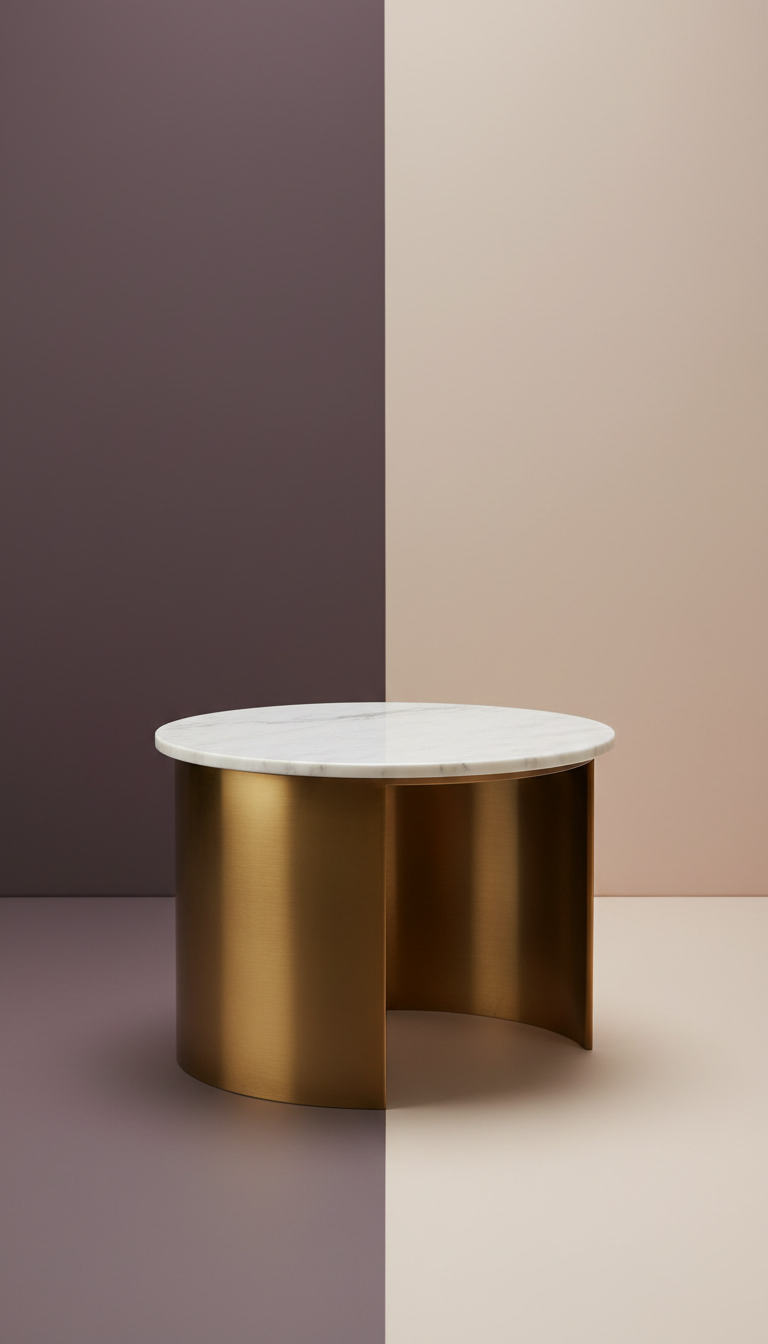 Burnished Brass marble-topped coffee table