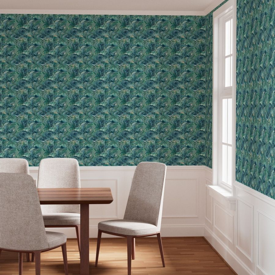 The Laurène Wallpaper — Emerald Plume — jpg