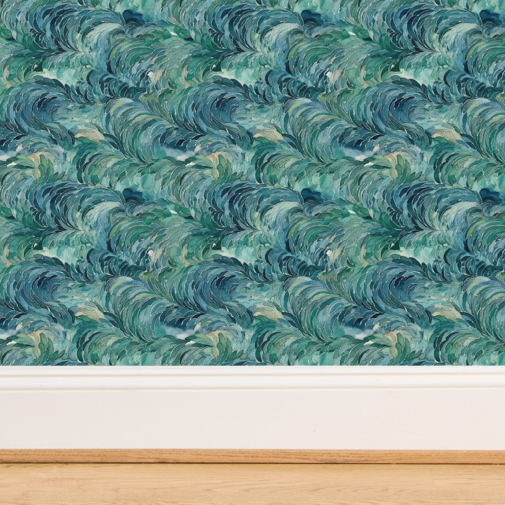 The Laurène Wallpaper — Emerald Plume — jpg