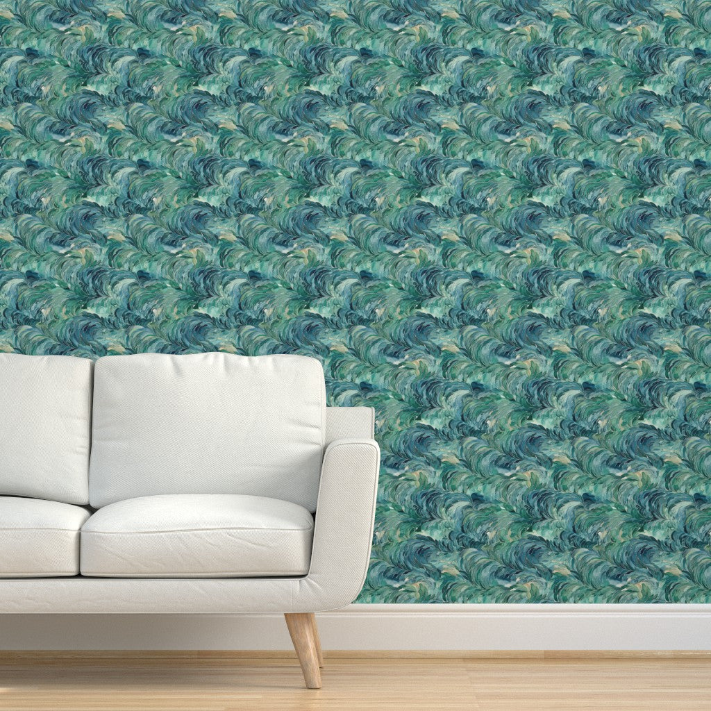 The Laurène Wallpaper — Emerald Plume — product view