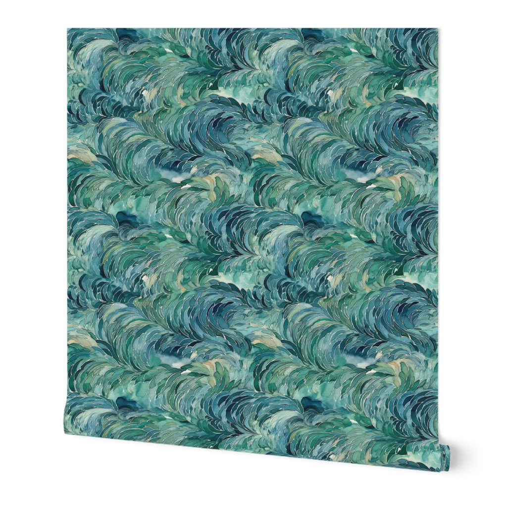 The Laurène Wallpaper — Emerald Plume — jpg