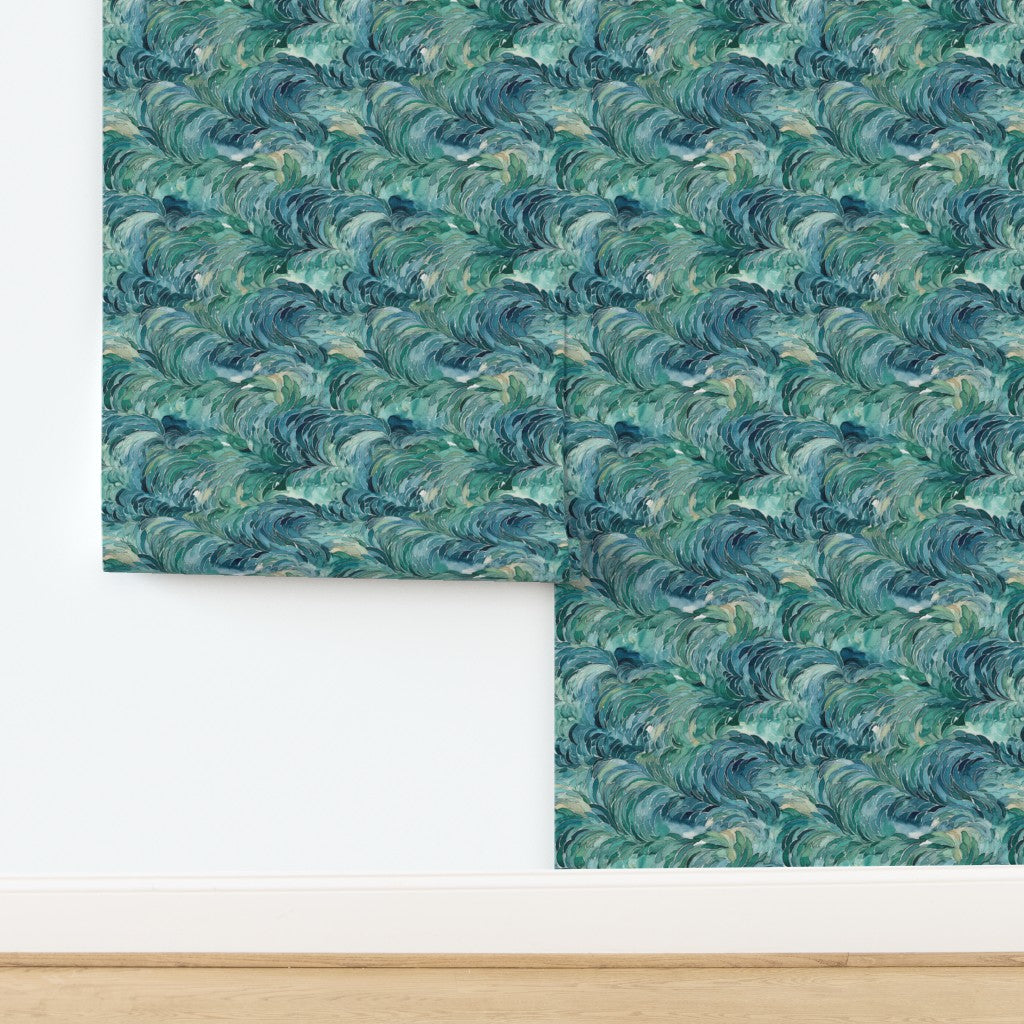 The Laurène Wallpaper — Emerald Plume — jpg