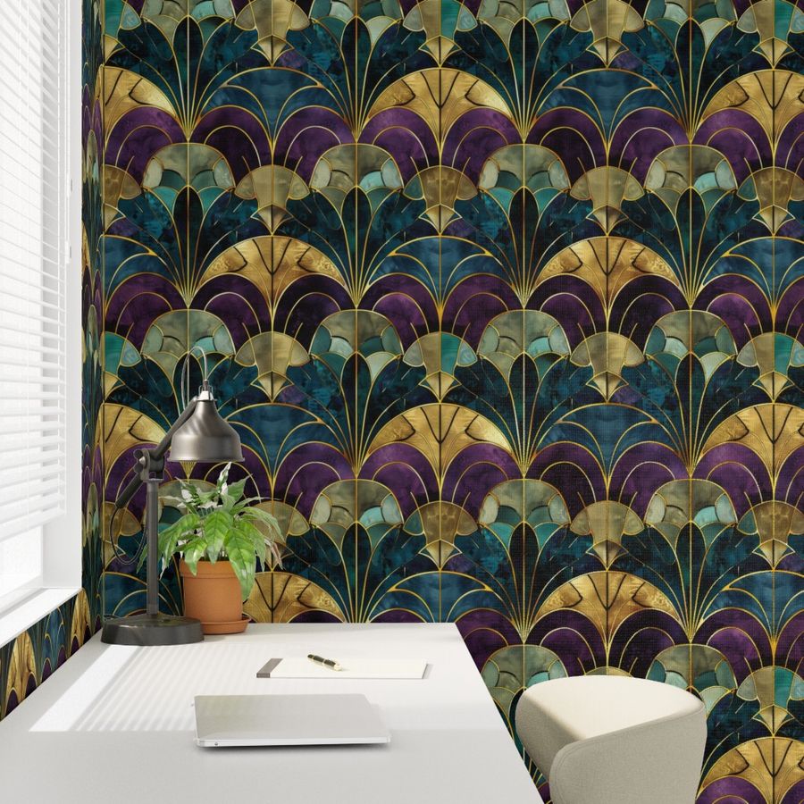 The Solène Wallpaper — Amethyst Deco Arch — jpg