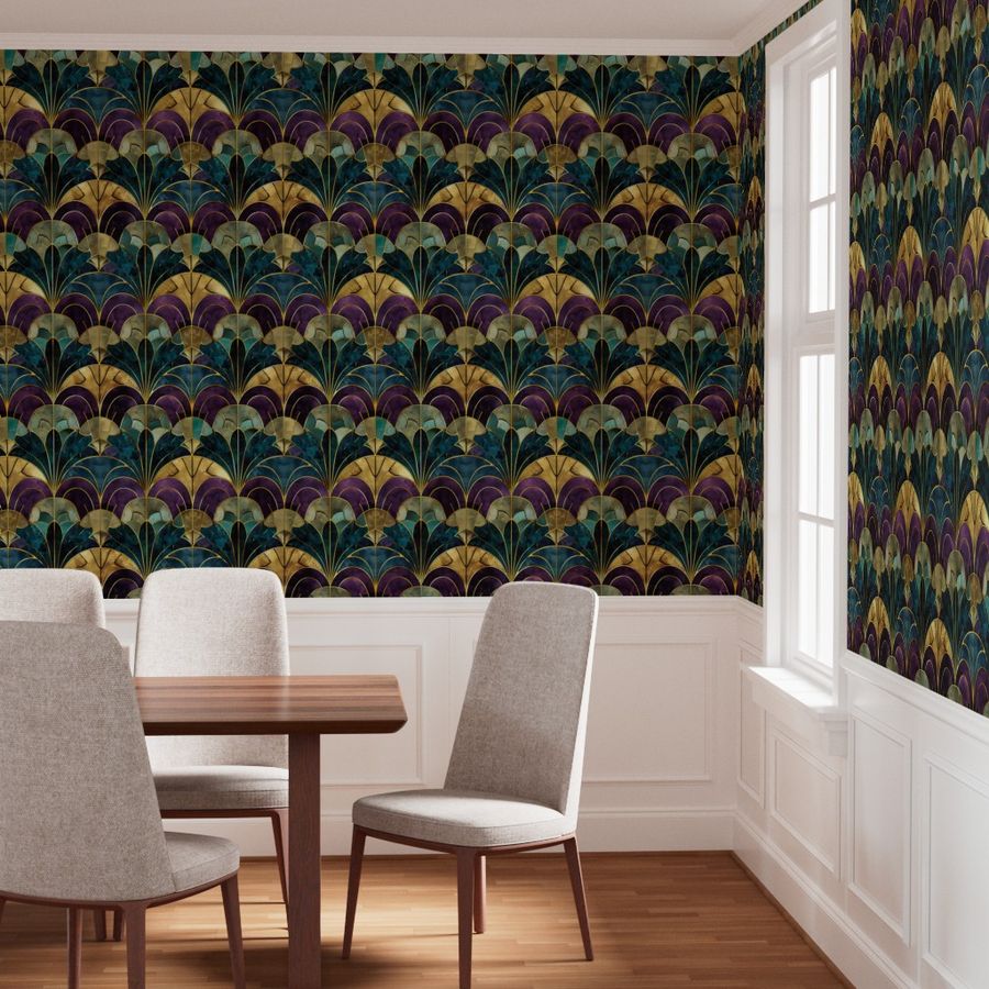 The Solène Wallpaper — Amethyst Deco Arch — product view