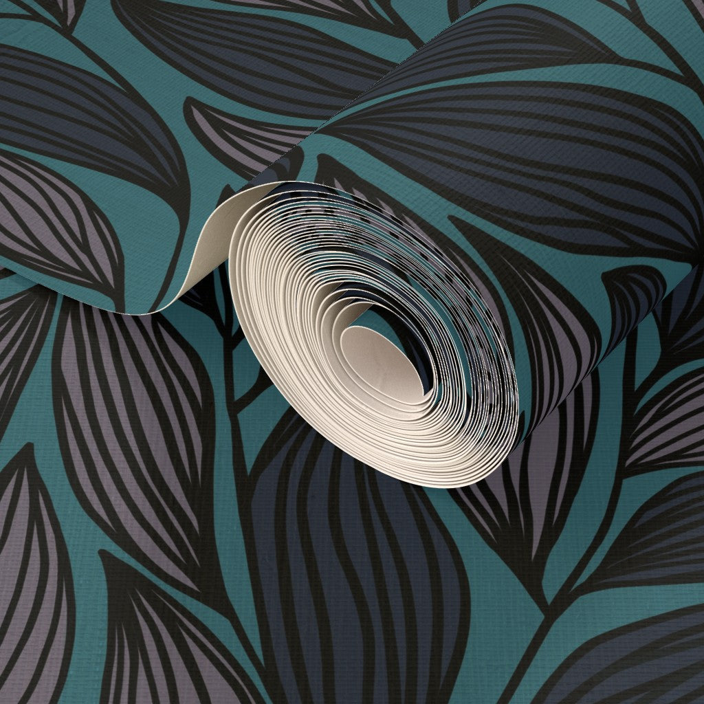 The Léonore Wallpaper — Teal Foliage — jpg