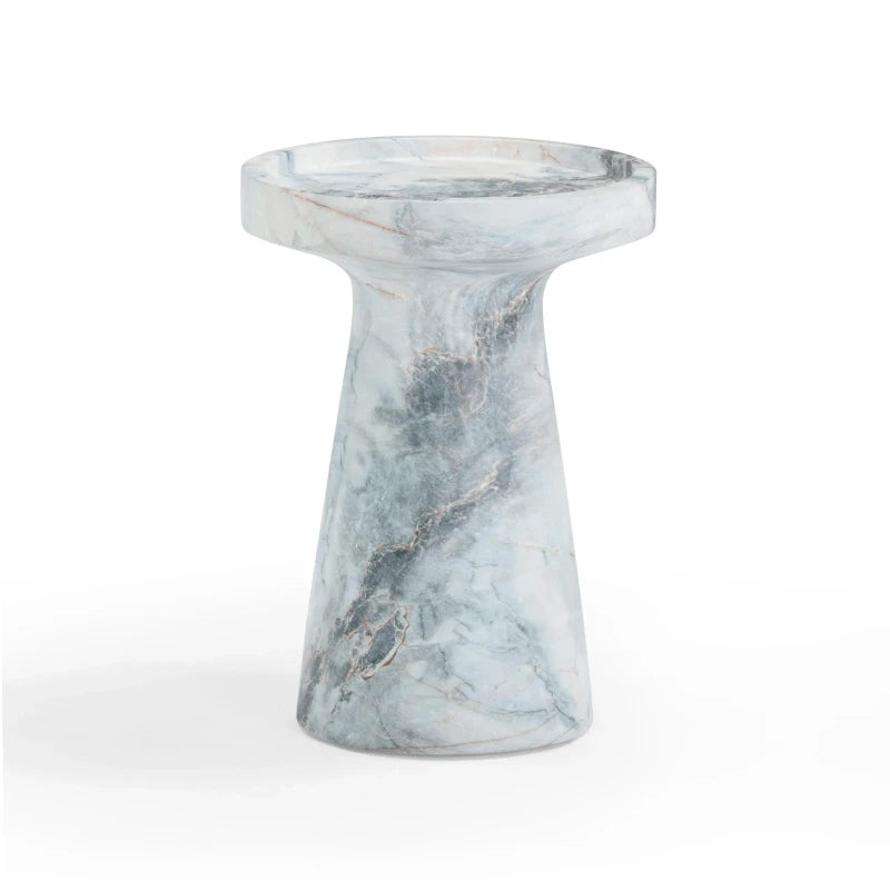 The Léandre Side Table shown in a clean product view highlighting its aegean marble-inspired concrete.