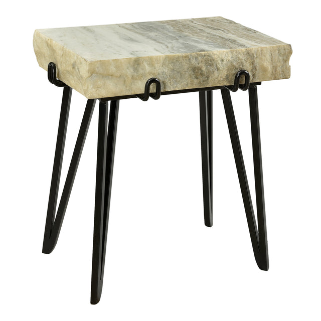 The Blaise Accent Table styled in a refined modern interior, showing its realistic scale, materials, and relationship to surrounding furnishings.