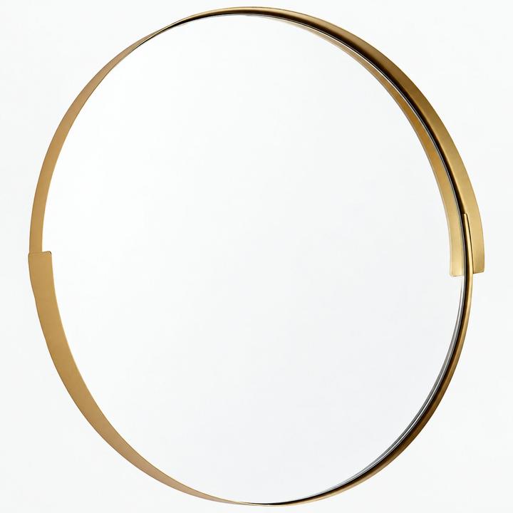The Aurore Mirror with layered irregular gold iron circles surrounding the reflective center.