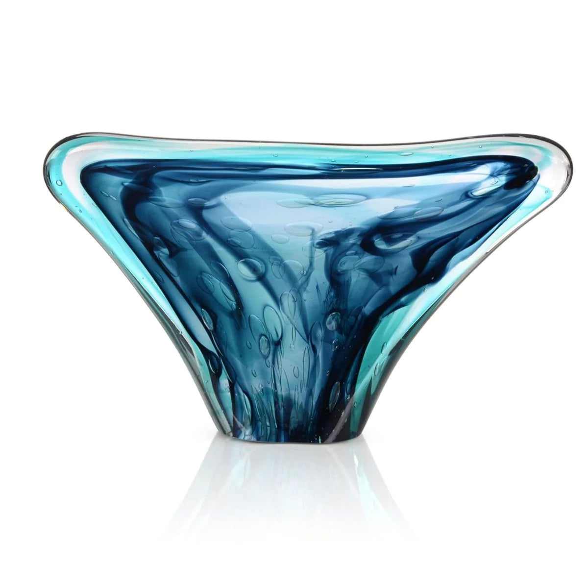 The Océane Handblown Glass Sculpture | Sapphire & Turquoise Glass