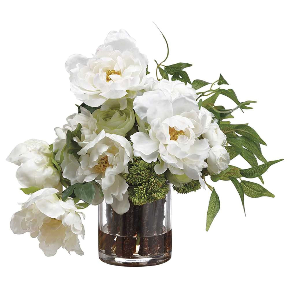 The Geneviève Peony & Ranunculus Arrangement | White Florals in Glass