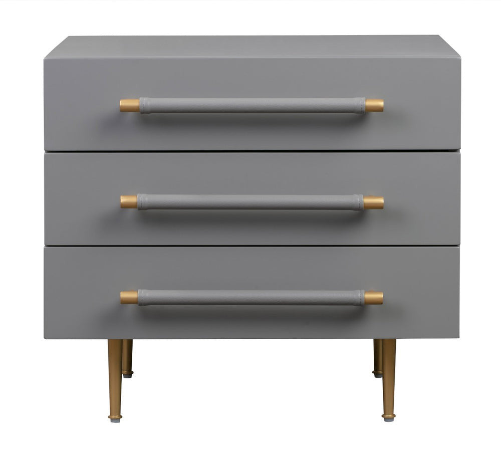 The Armand Nightstand styled in a refined modern interior, showing its realistic scale, materials, and relationship to surrounding furnishings.