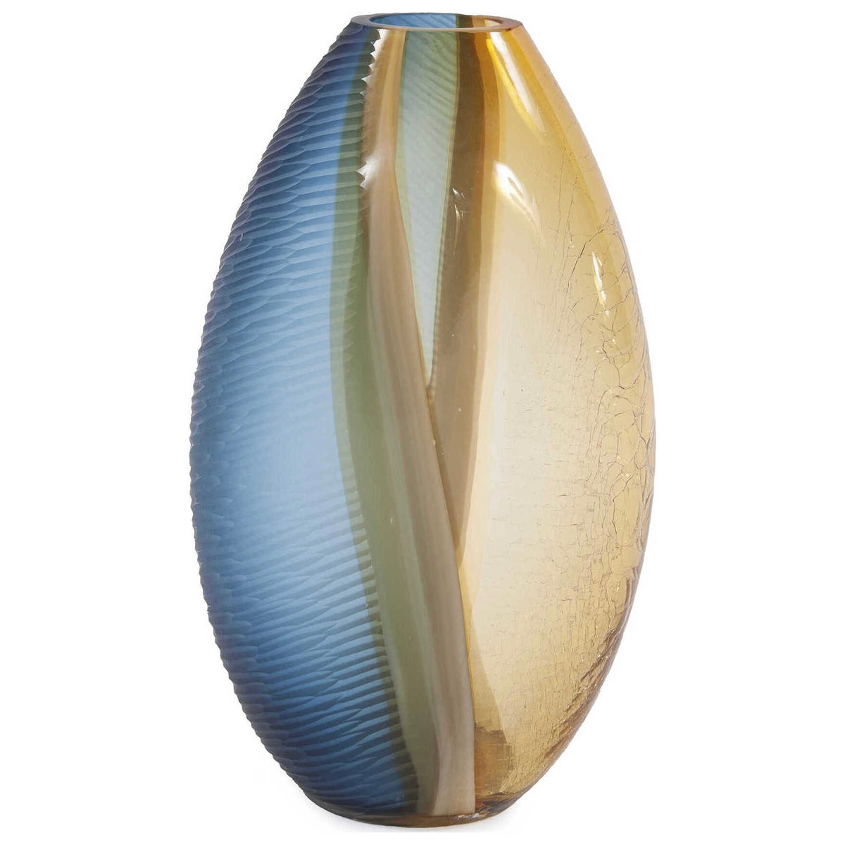 The Élise Vase | Blue & Amber Hand-Blown Glass