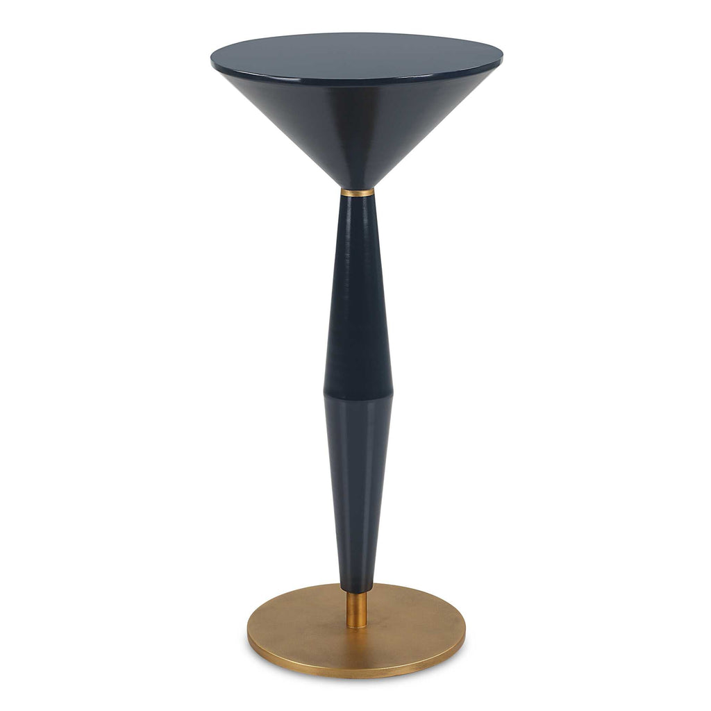 The Maxime Accent Table | Navy Lacquer & Antique Brass