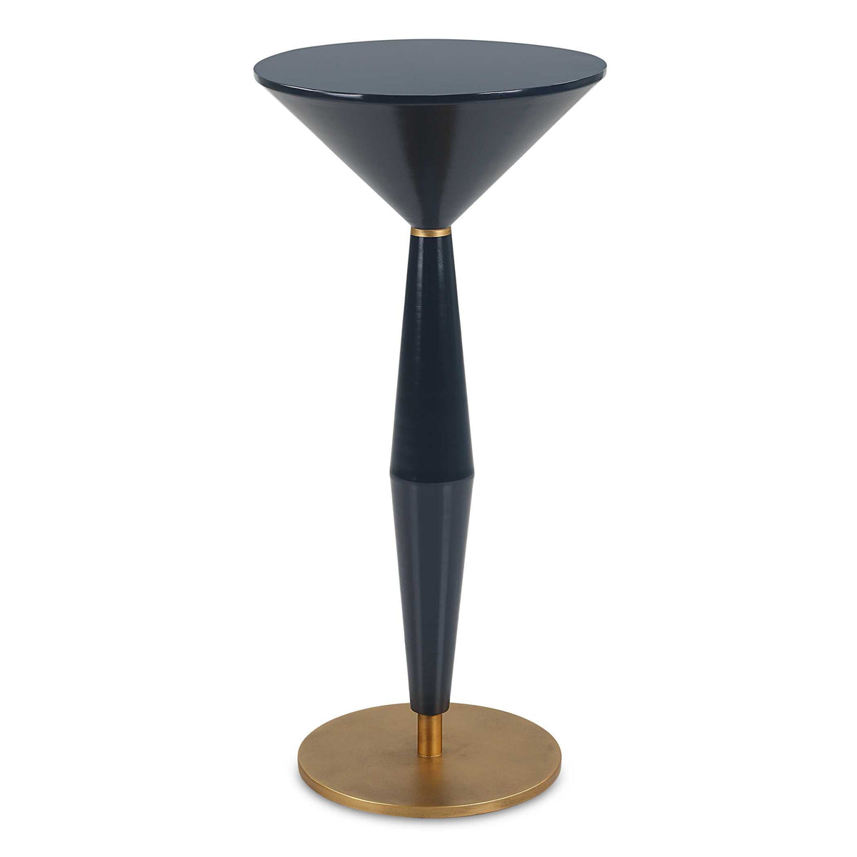 The Maxime Accent Table | Navy Lacquer & Antique Brass