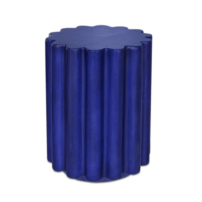 The Victoire Accent Table shown in a clean product view highlighting its ridged navy concrete.