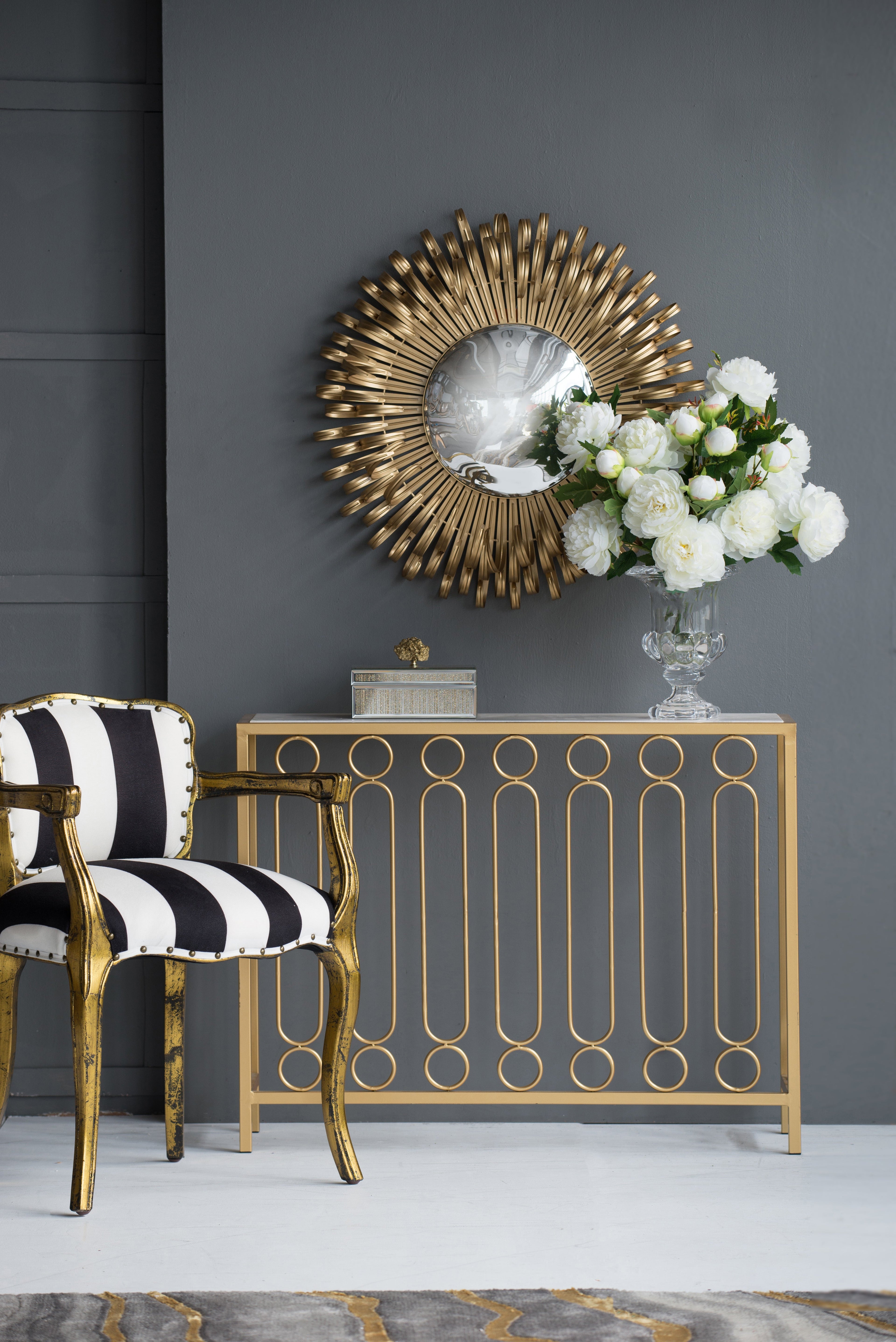 The Vivienne Sunburst Mirror — Antiqued Gold Iron — jpg