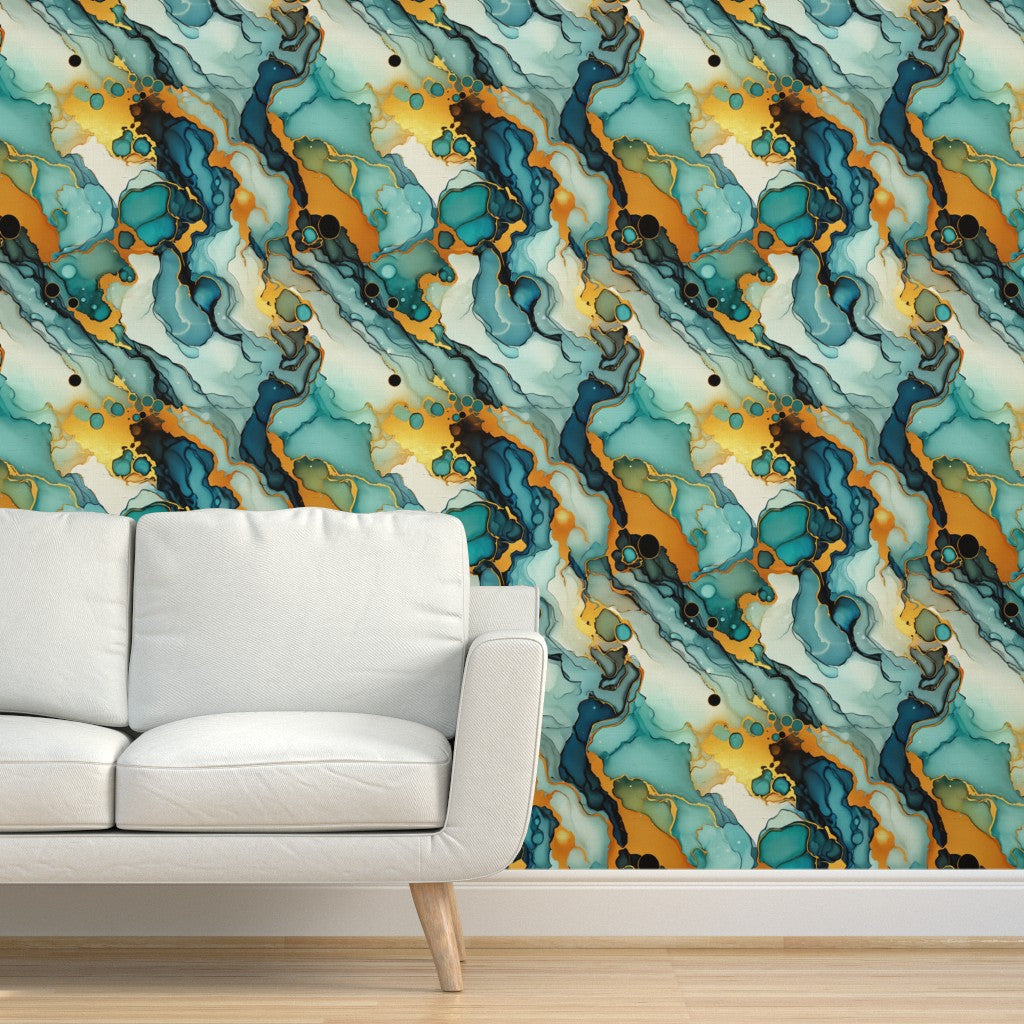 The Théa Wallpaper — Alcohol Ink Geode — product view