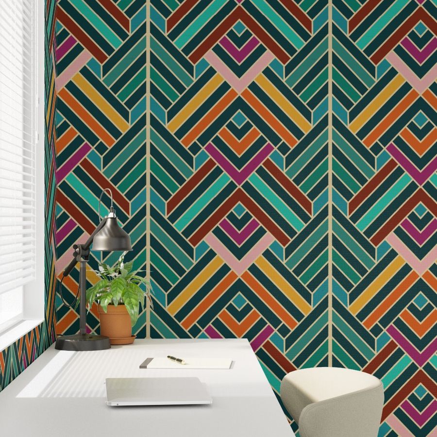 The Adrienne Wallpaper — Art Deco Chevron — jpg