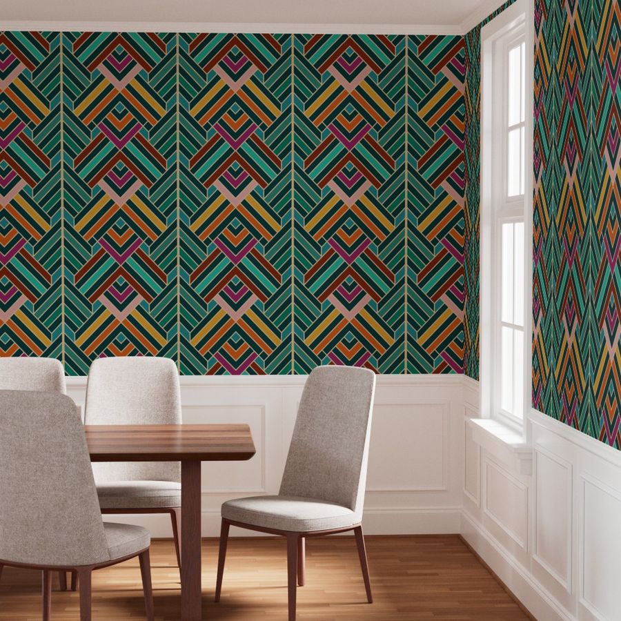 The Adrienne Wallpaper — Art Deco Chevron — jpg