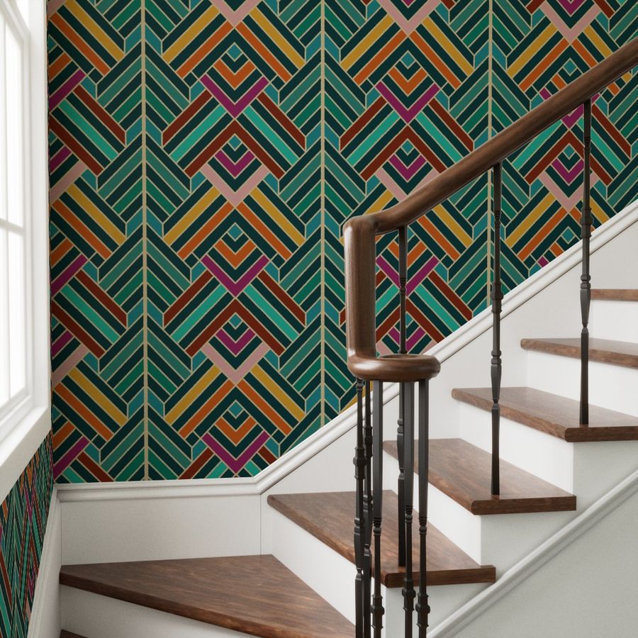 The Adrienne Wallpaper — Art Deco Chevron — jpg