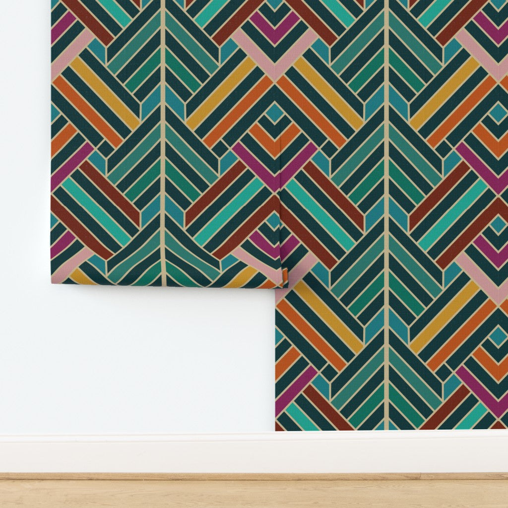 The Adrienne Wallpaper — Art Deco Chevron — jpg