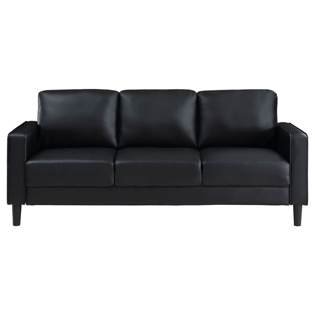 The Monique Sofa | Black Faux Leather