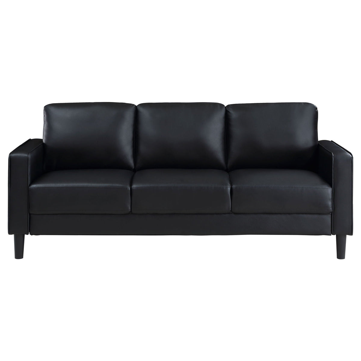 The Monique Sofa | Black Faux Leather