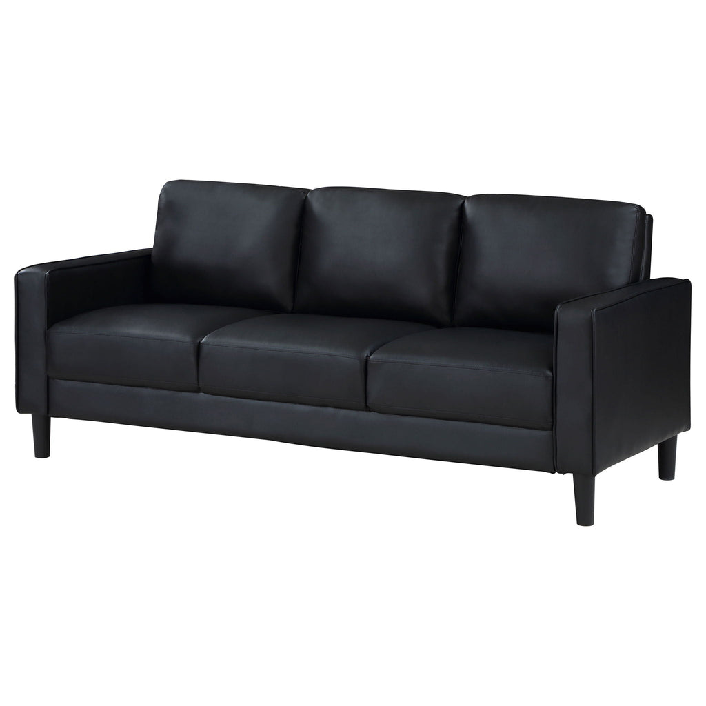 The Monique Sofa | Black Faux Leather