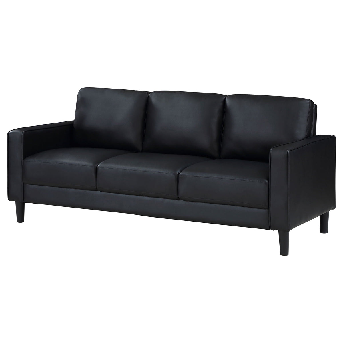 The Monique Sofa | Black Faux Leather