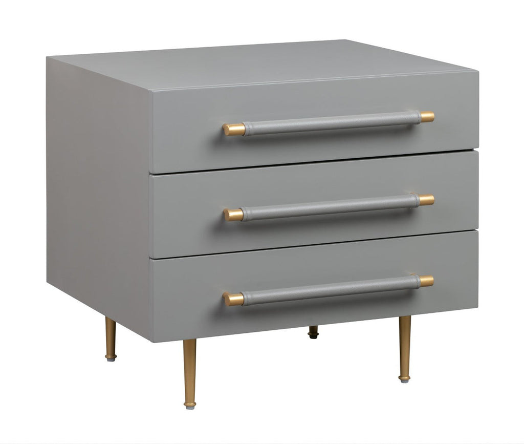 The Armand Nightstand in a second editorial interior setting, emphasizing its proportions, finish, and use within a layered L’Élément de Joie room.