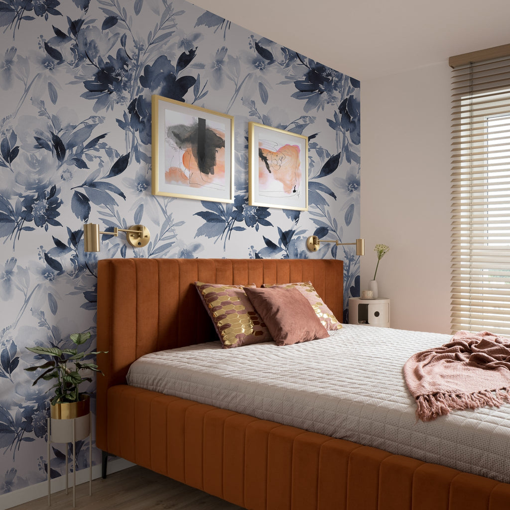 The Élodine Wallpaper — Indigo Watercolor Bloom — acc jpg