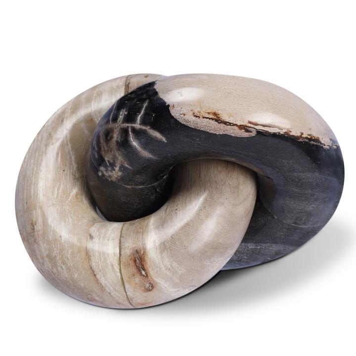 Second product view of the Joëlle Petrified Wood Knot showing its compact interlocking silhouette.