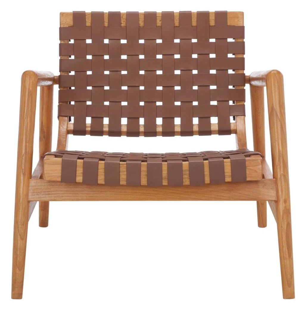 The Henri Accent Chair | Woven Cognac Leather