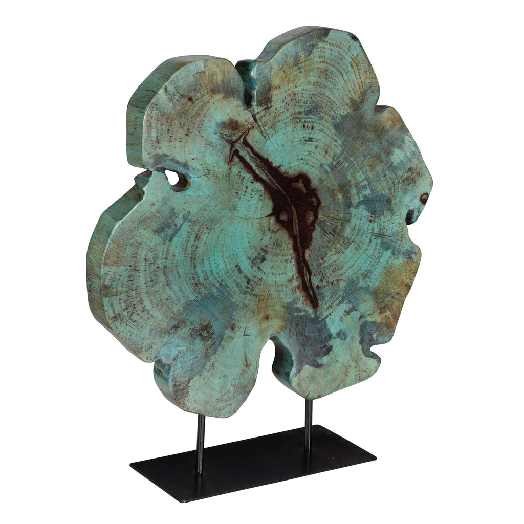 The Bastien Wood Sculpture | Natural or Blue-Green Wood