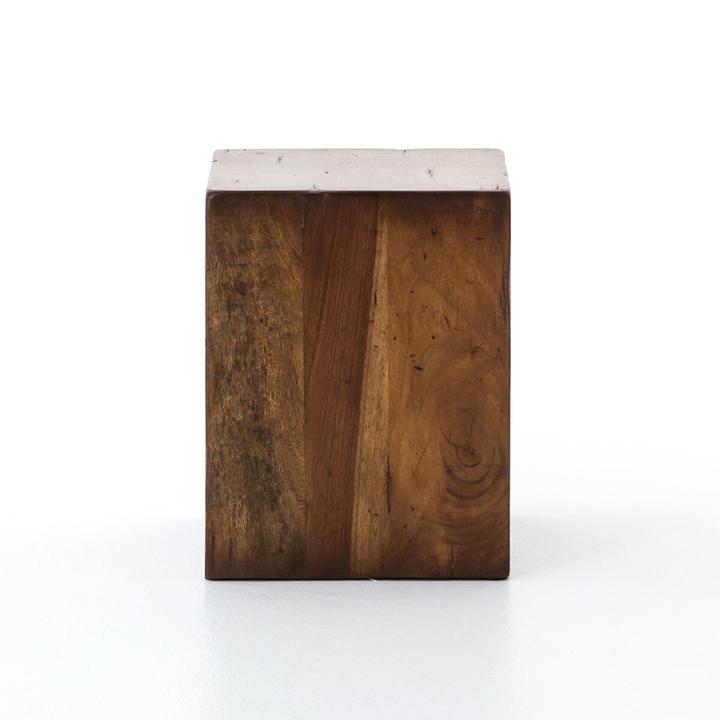 Second product view of the Mathilde Reclaimed Wood End Table showing its compact proportions and reclaimed wood grain.