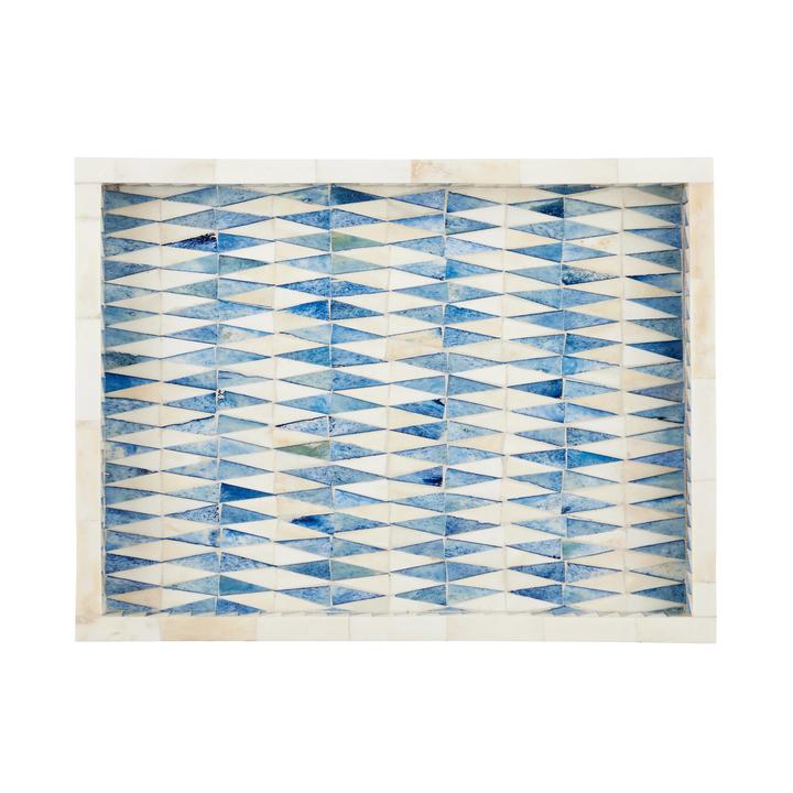 Second product view of the Nadene Tray showing the low rectangular shape and alternating bone pattern.