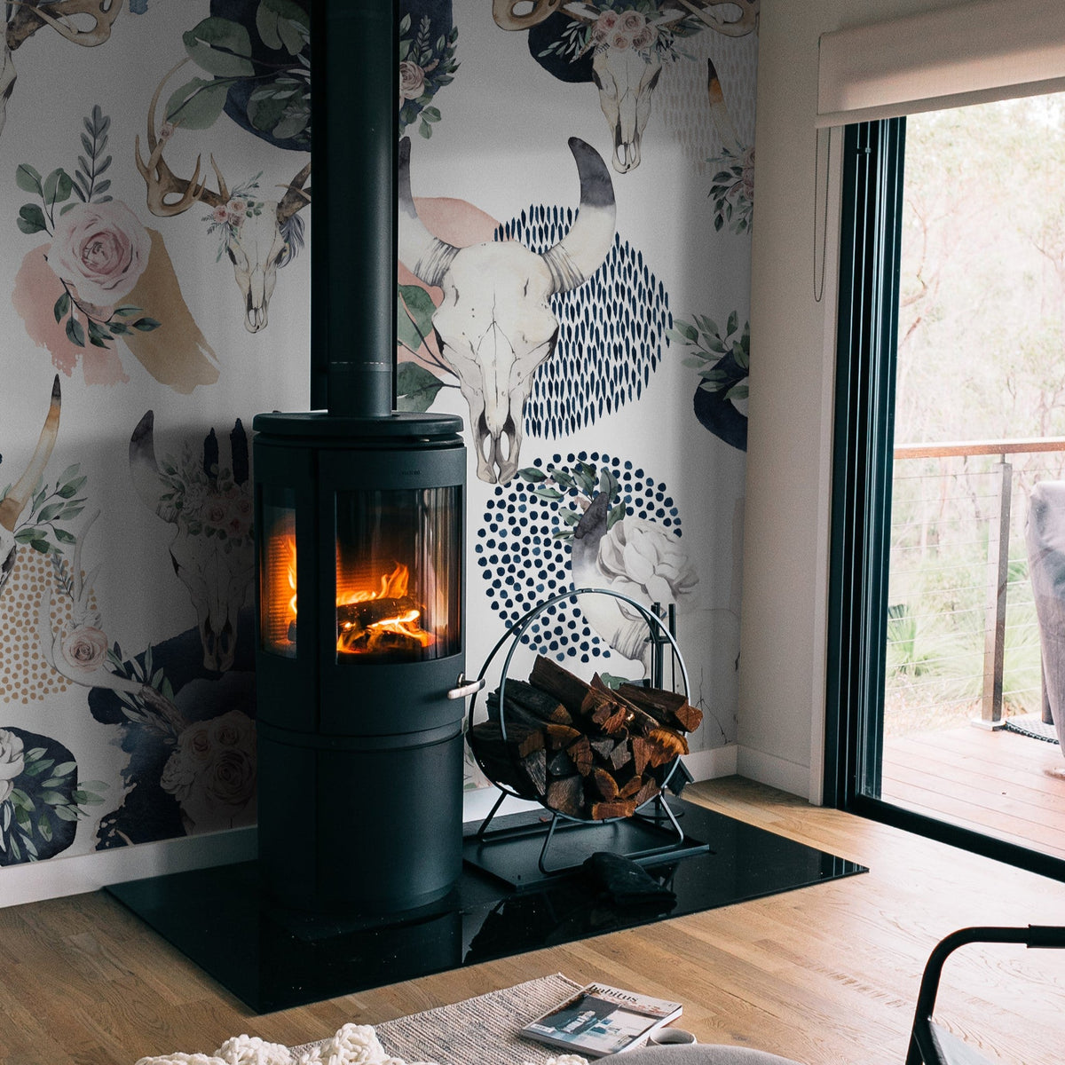 The Lawless Rose Wallpaper | Navy, Blush & Sage